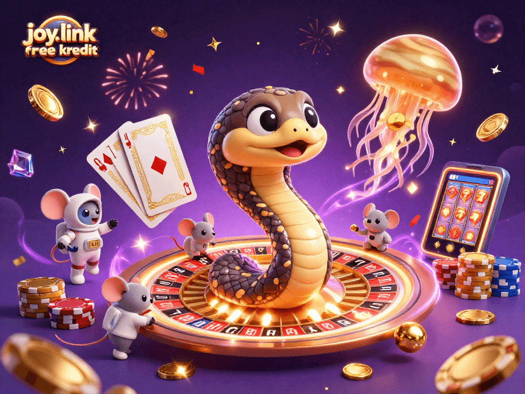 Engage with joy.link free kredit as a playful Saturn ring snake spins the roulette while cosmic dealer jellyfish oversees bets.