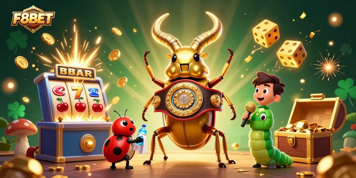 Win big with F8BET at an exciting casino scene featuring dynamic characters and captivating game elements.