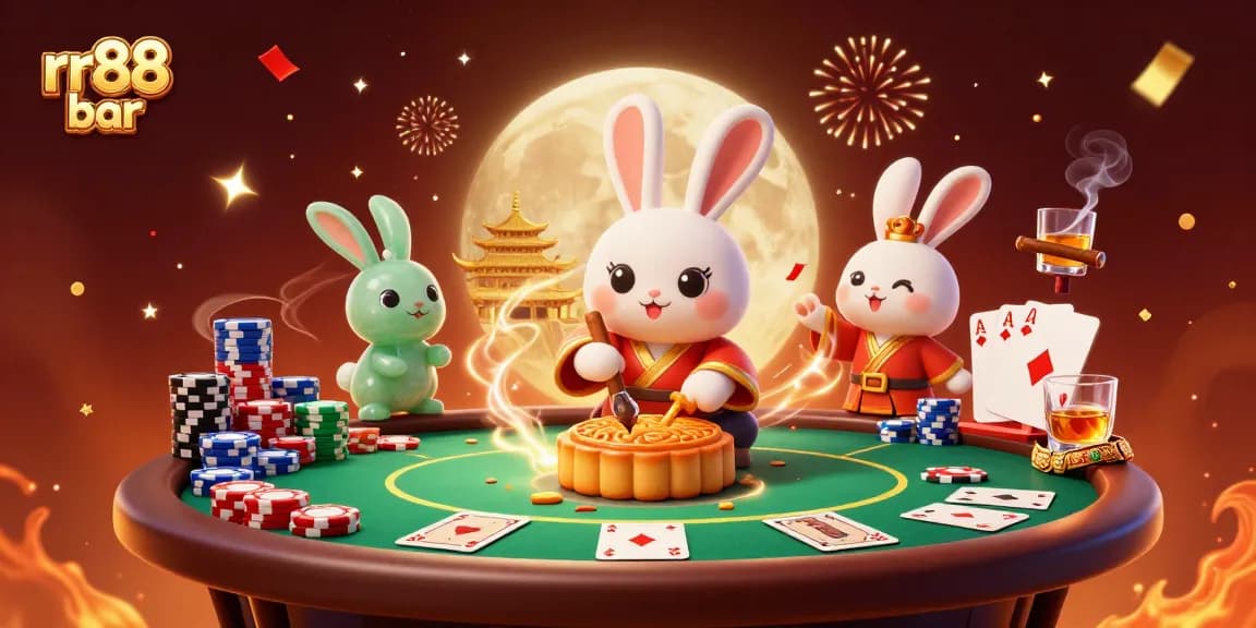 Engage in high-stakes poker action at rr88 bar, featuring vibrant casino elements and folklore.