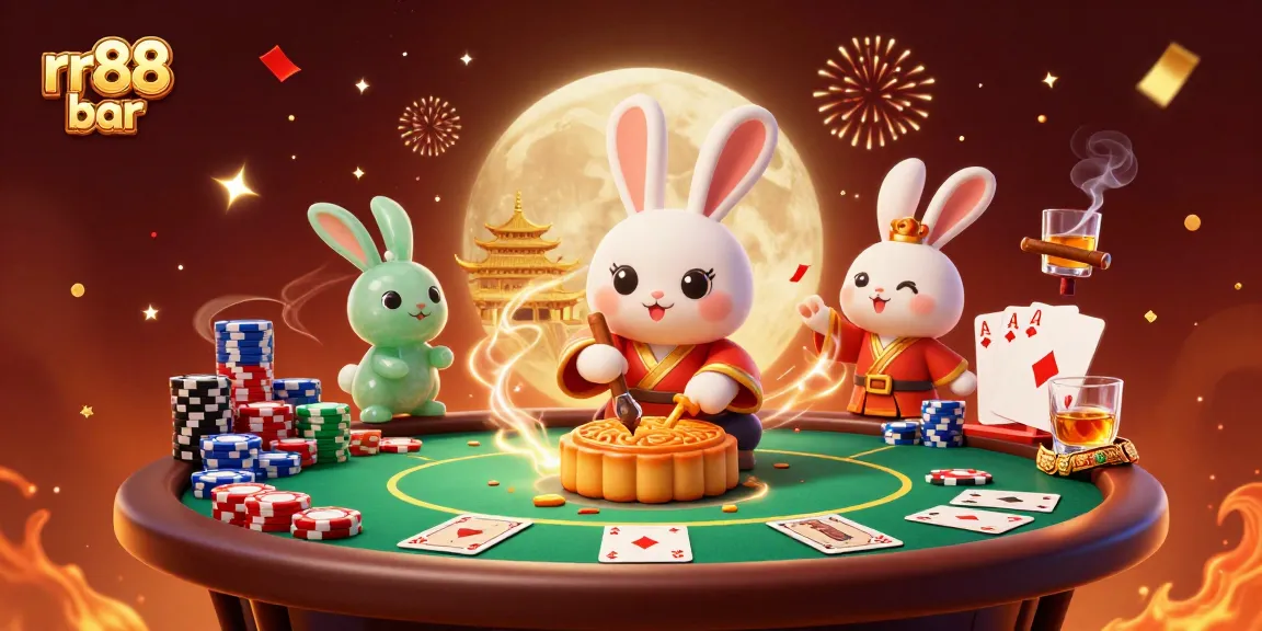 Engage in high-stakes poker action at rr88 bar, featuring vibrant casino elements and folklore.
