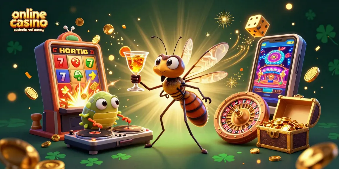 Enjoy the excitement of online casino Australia real money with our vibrant illustration of casino fun!