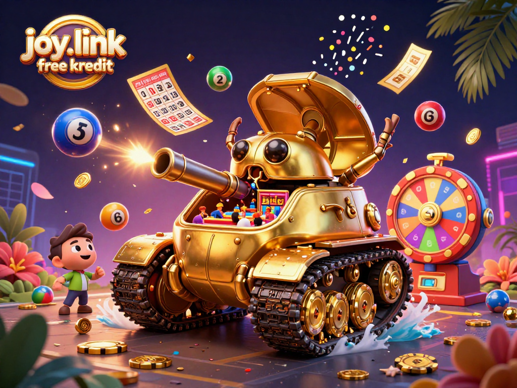 Experience joy.link free kredit in this colorful, animated casino scene filled with lottery and bingo excitement.
