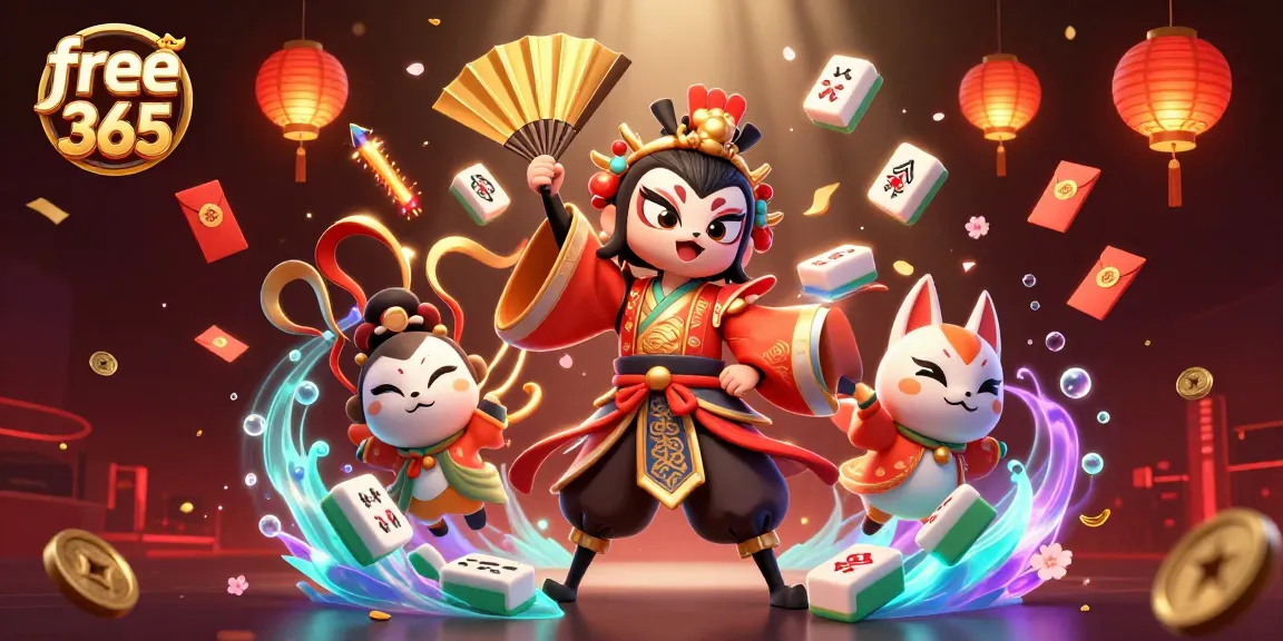 Experience the thrill of free credit 365 with this vibrant casino-themed illustration featuring kabuki warrior elements.