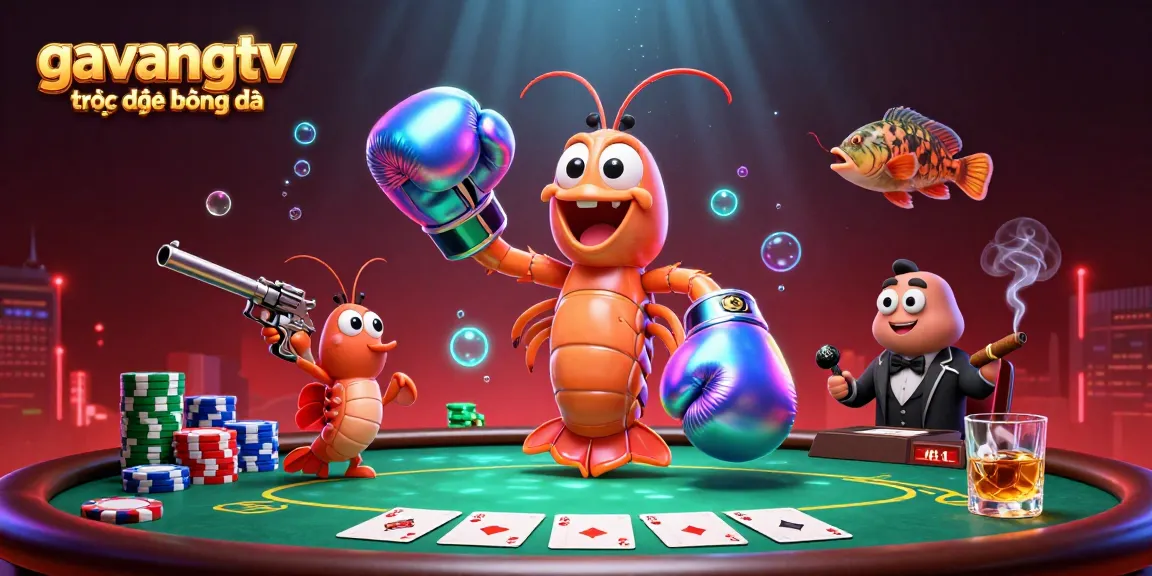Experience gavangtv trực tiếp bóng đá in an electrifying poker showdown with vibrant characters and deep-sea atmosphere.