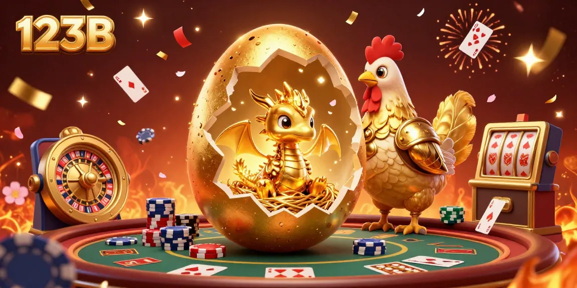 Engage in 123B's vibrant online casino scene with golden dragon and poker elements.