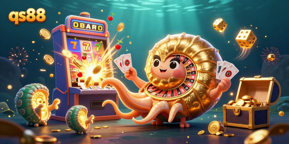 Engage with thrilling qs88 casino gaming through a vibrant and dynamic 3D illustration showcasing jackpots and winning possibilities.